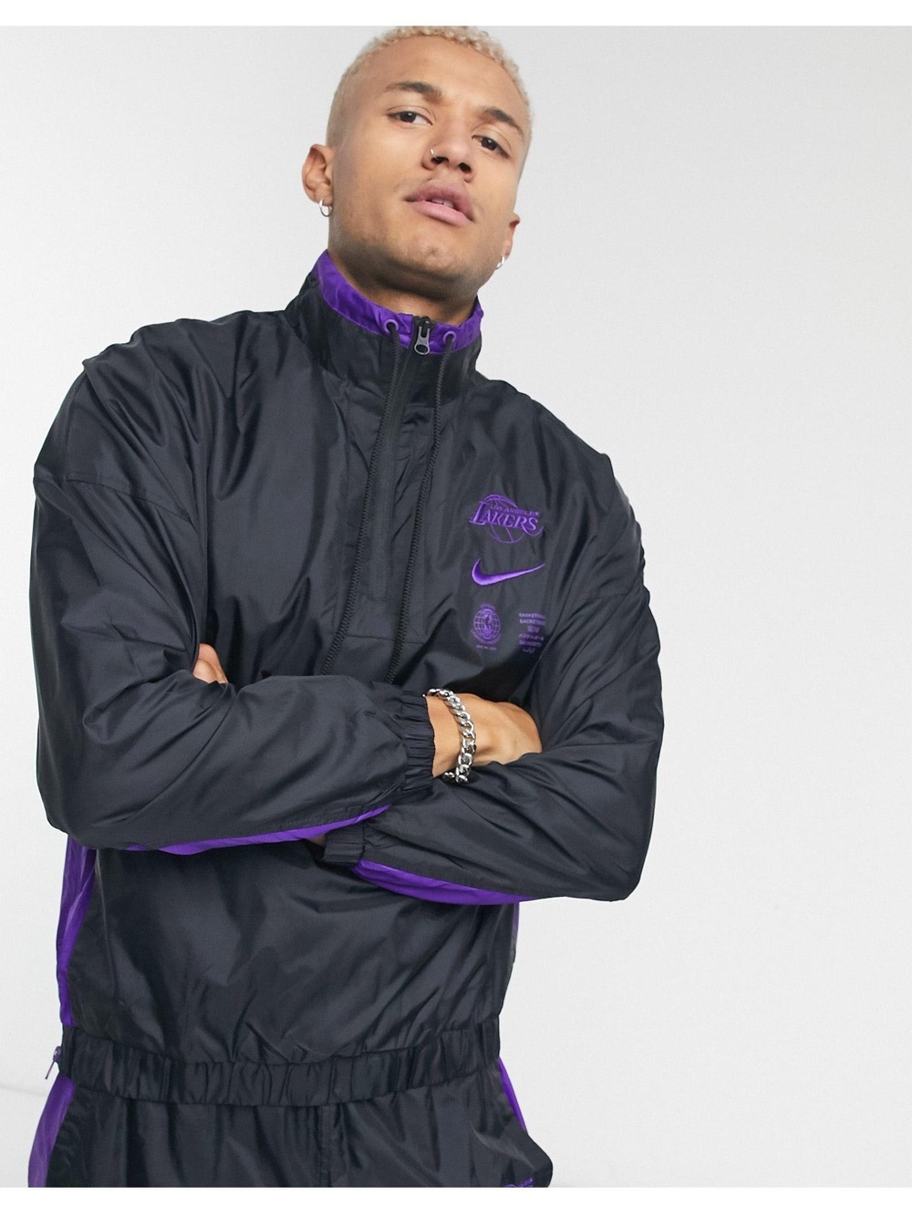 Nike NBA LA Lakers Courtside half-zip windbreaker track pants set size L